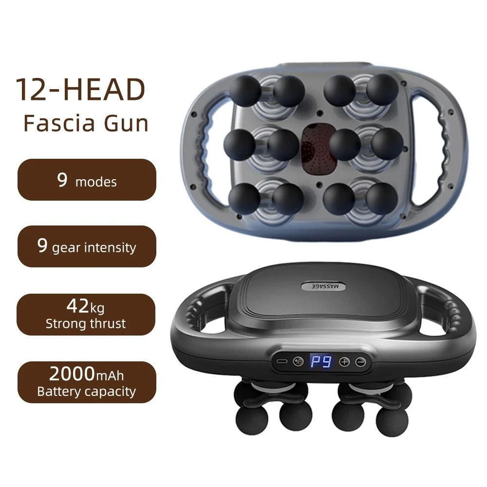 42 Heads Fascia Gun High Frequency Vibration Body Massage Gun Back and Waist Massager Neck Shoulder Massager Muscle