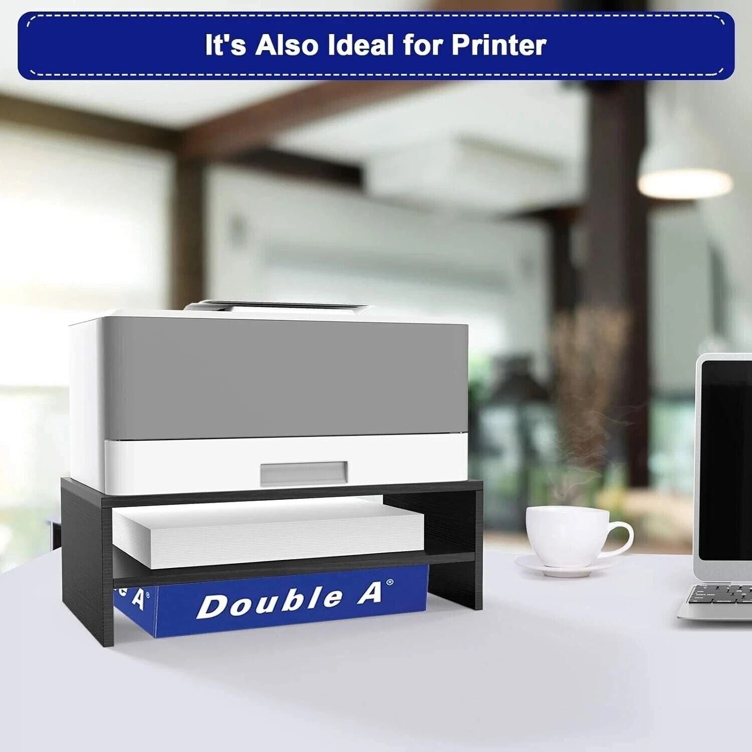 Ergonomic Monitor Stand Riser Laptop Table with Desk Organizer and Phone Slot