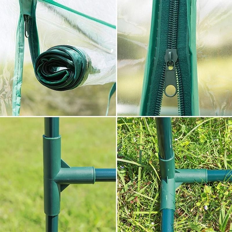 Pop Up Mini Greenhouse Winter Plant Cover with Zipper Freeze Protection Tent
