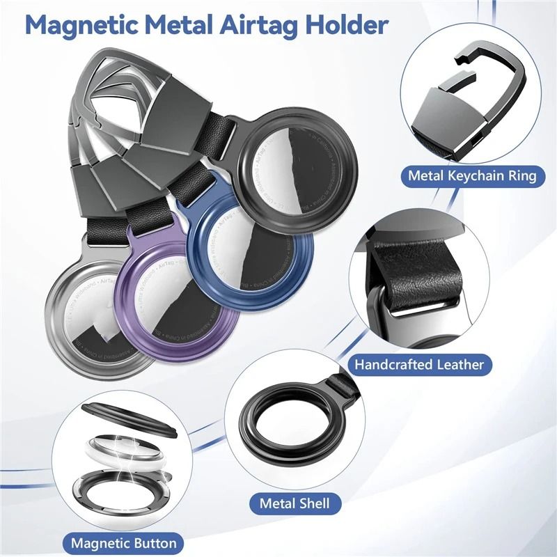 Magnetic Metal Protective Case for Apple AirTag – Heavy-Duty Keychain Bumper & Locator Sleeve