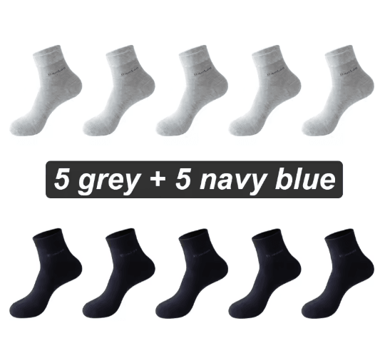Mens Bamboo Fiber Socks 10 Pair Breathable Antibacterial Casual and Business Set EU 38 46