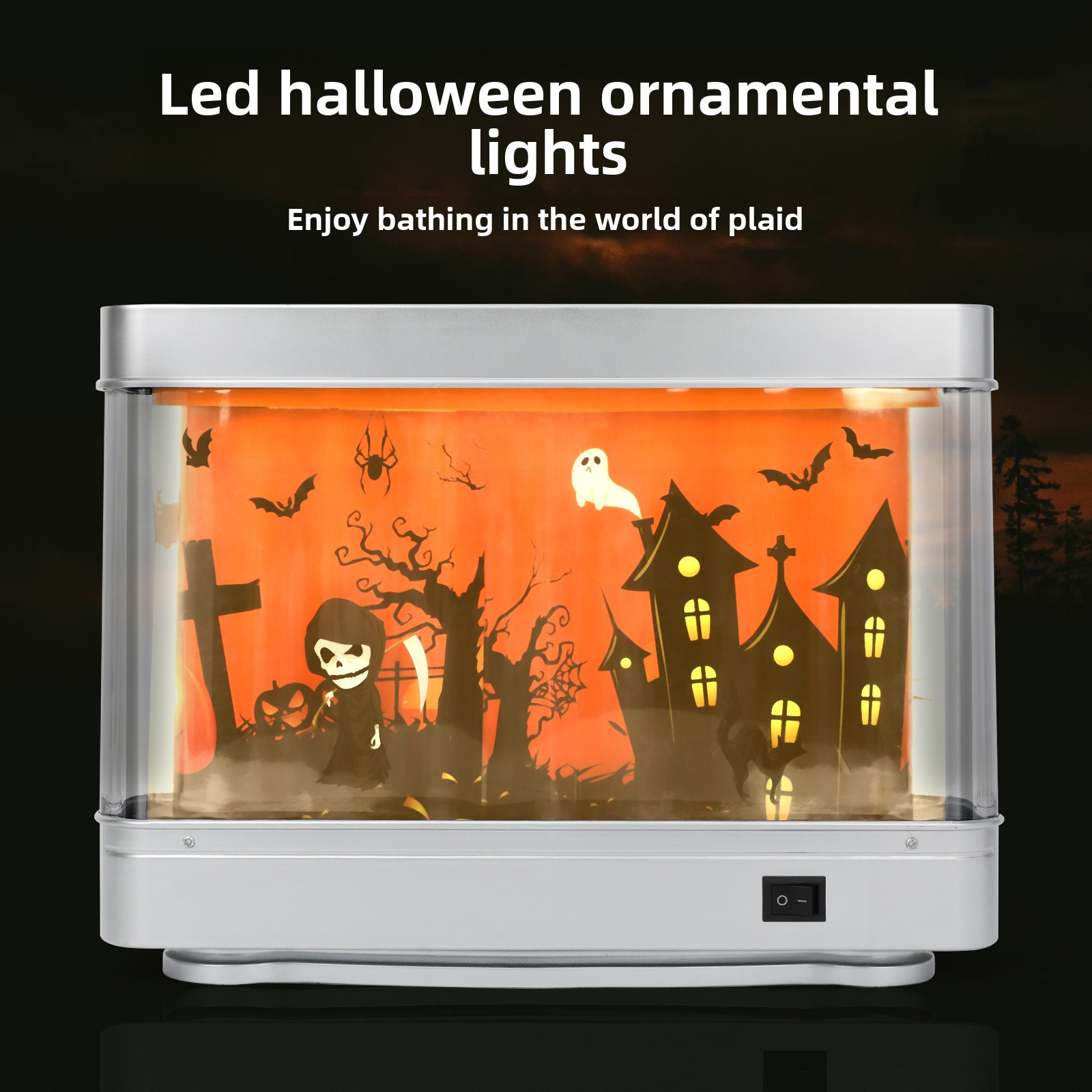 Halloween Ghost Night Light, Fake Aquarium Decorative Halloween Lamp, Kids Bedroom Party Decor, Spooky Gift Idea