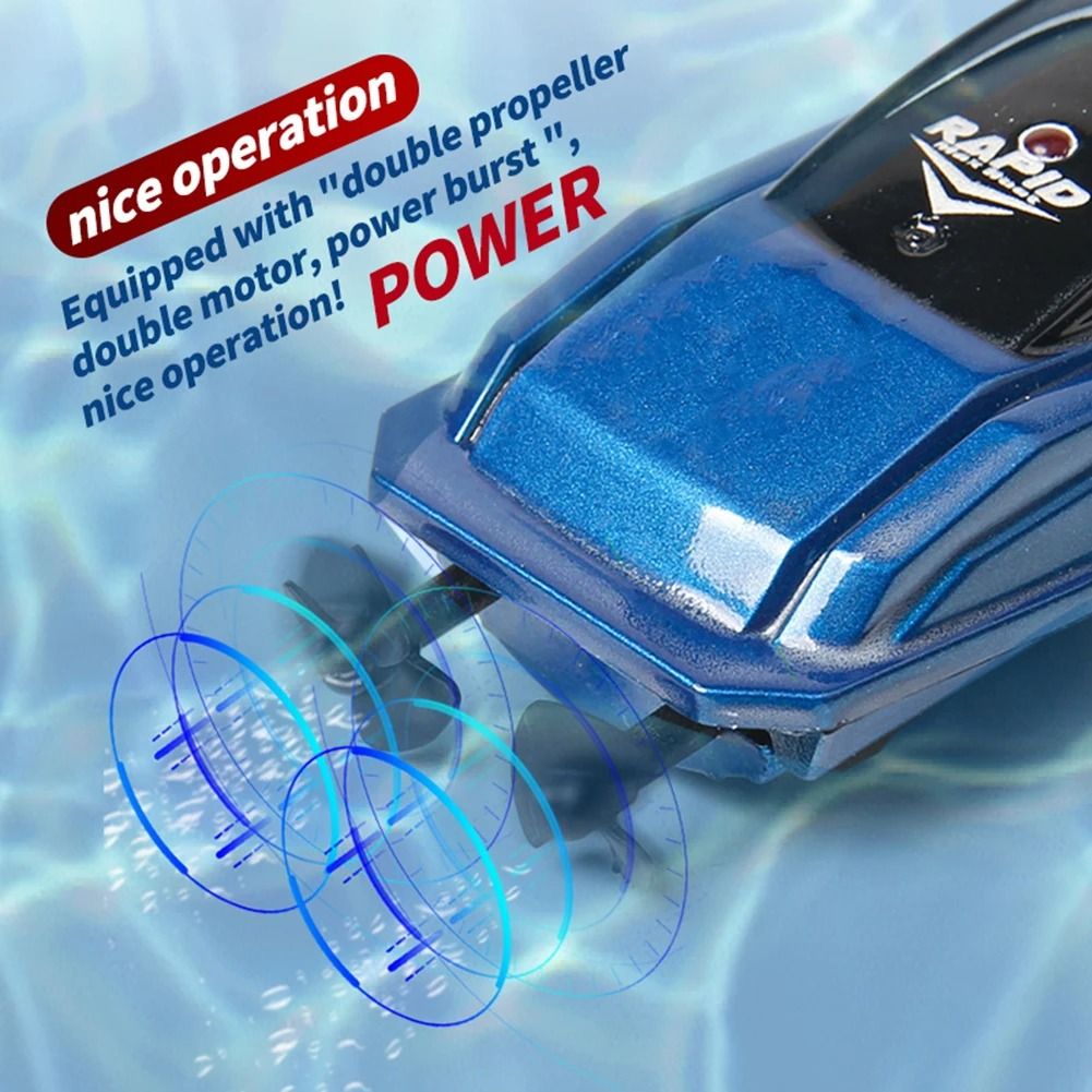 High Speed Waterproof RC Boat with LED Lights Remote Control Ship Toy