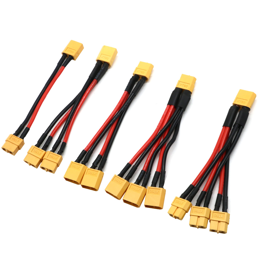 Parallel Battery Connector Y Splitter Dual Extension Silicone Wire for RC Battery ESC