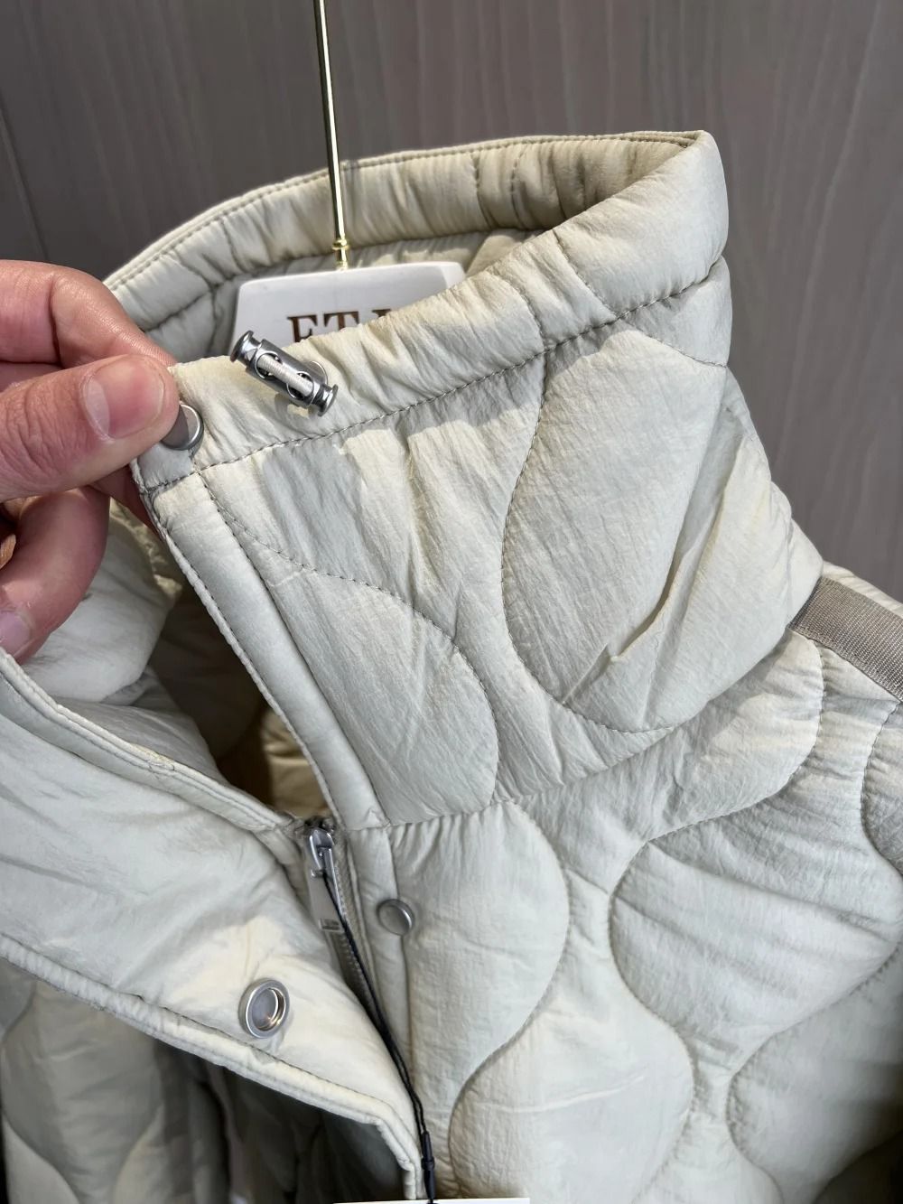 ETJ Womens Quilted Jacket with Adjustable Ties