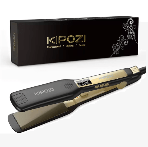 KIPOZI Titanium Hair Straightener Professional LCD Flat Iron & Curling Styler