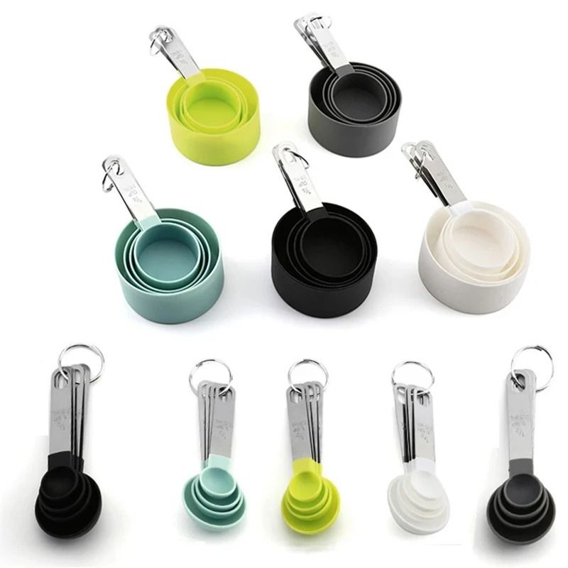 8PCS Stainless Steel Handle Measuring Cup and Spoon Set