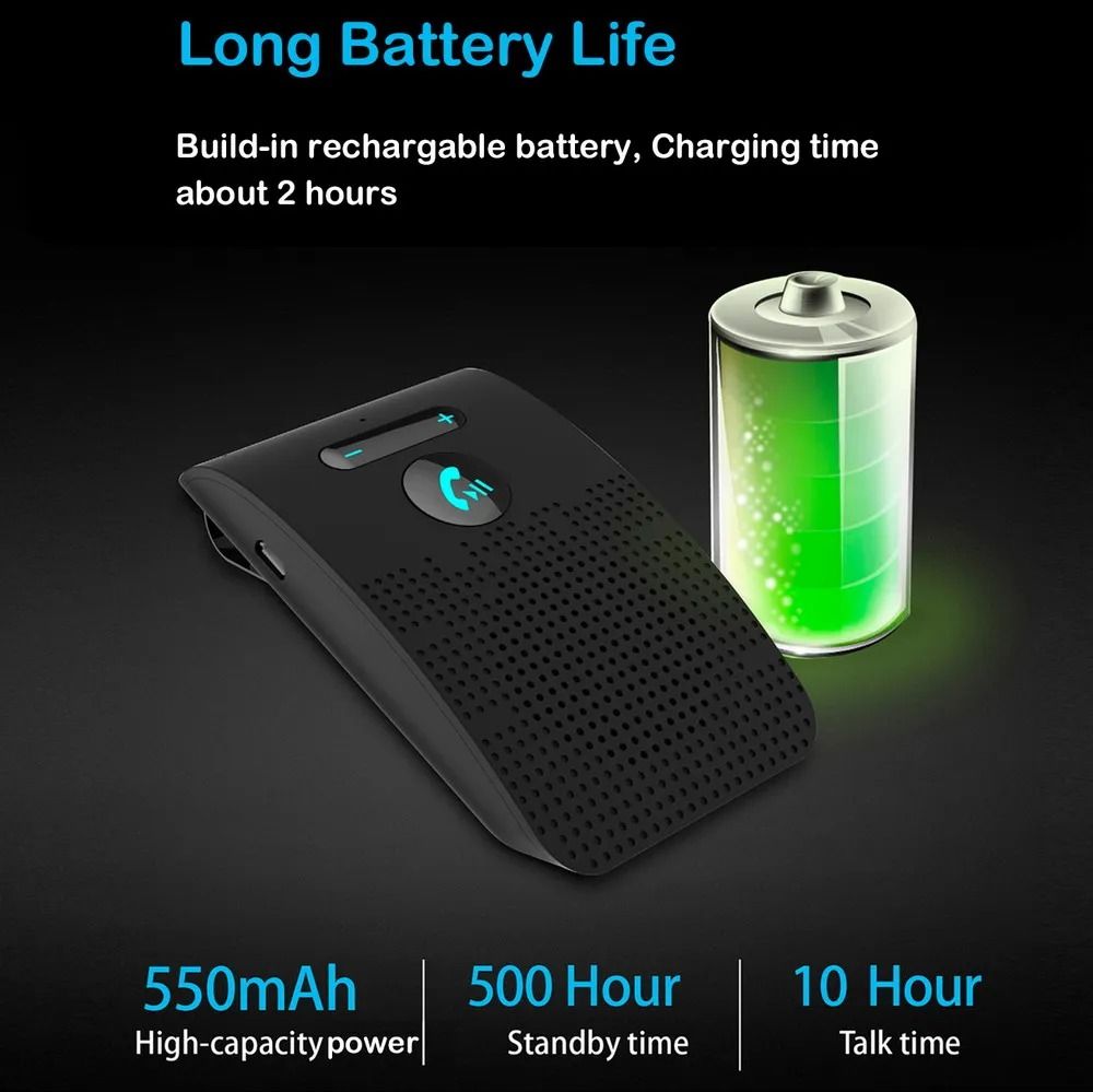 Bluetooth Five Point Zero Handsfree Car Kit with HiFi Speaker