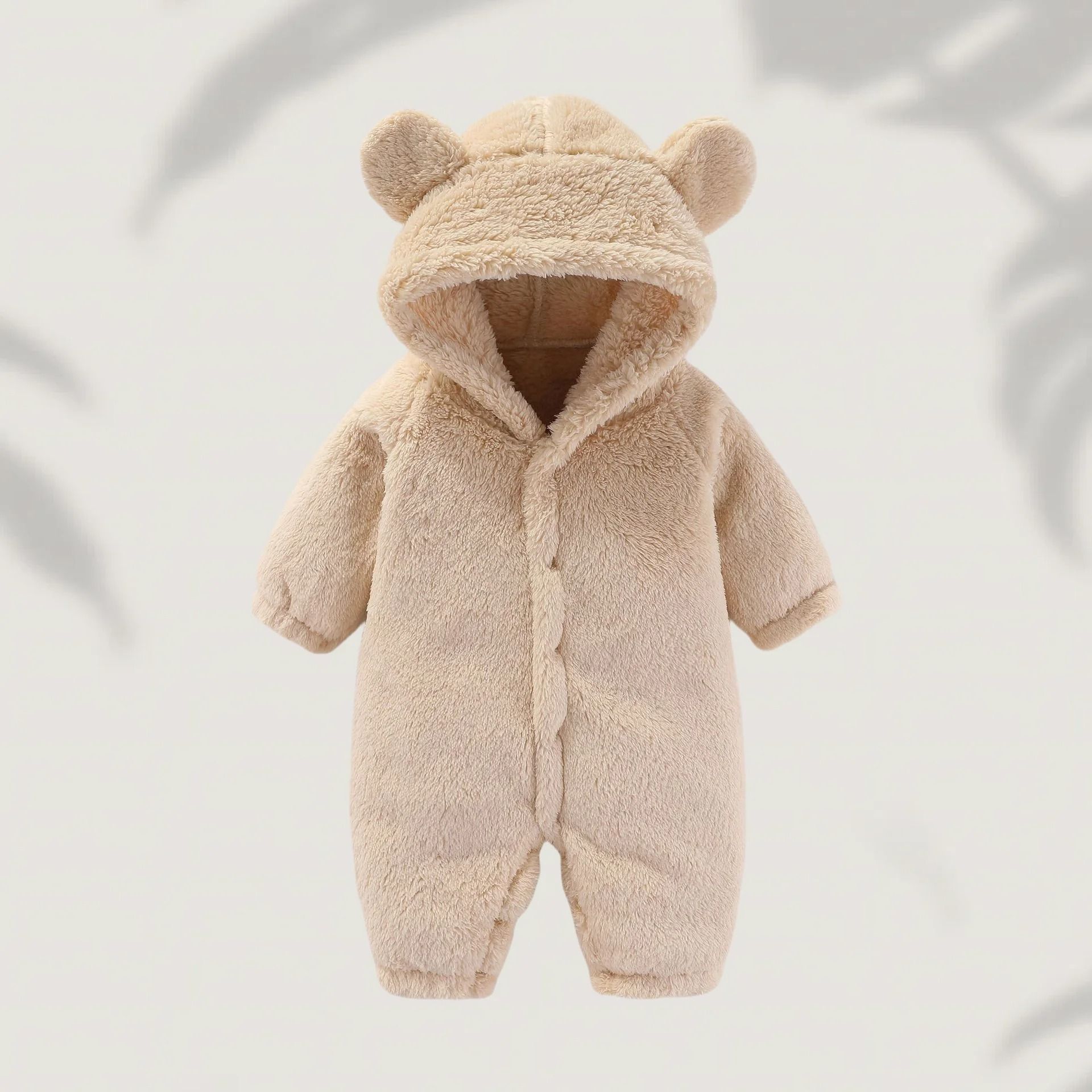 Winter Warm Fleece Bear Ear Romper