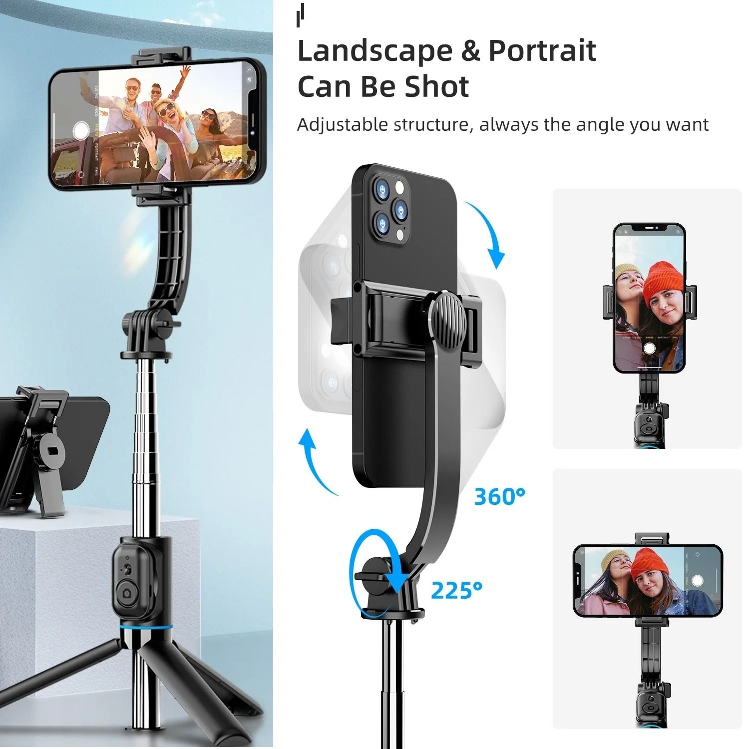 Selfie Stick Tripod with Bluetooth Remote for iPhone and Smartphones Extendable 42 Inch