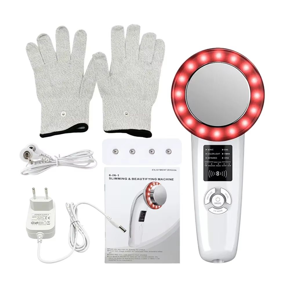 6-in-1 EMS Body and Facial Massager – Cavitation Slimming, Infrared Therapy & Ultrasound Skin Tightening Device