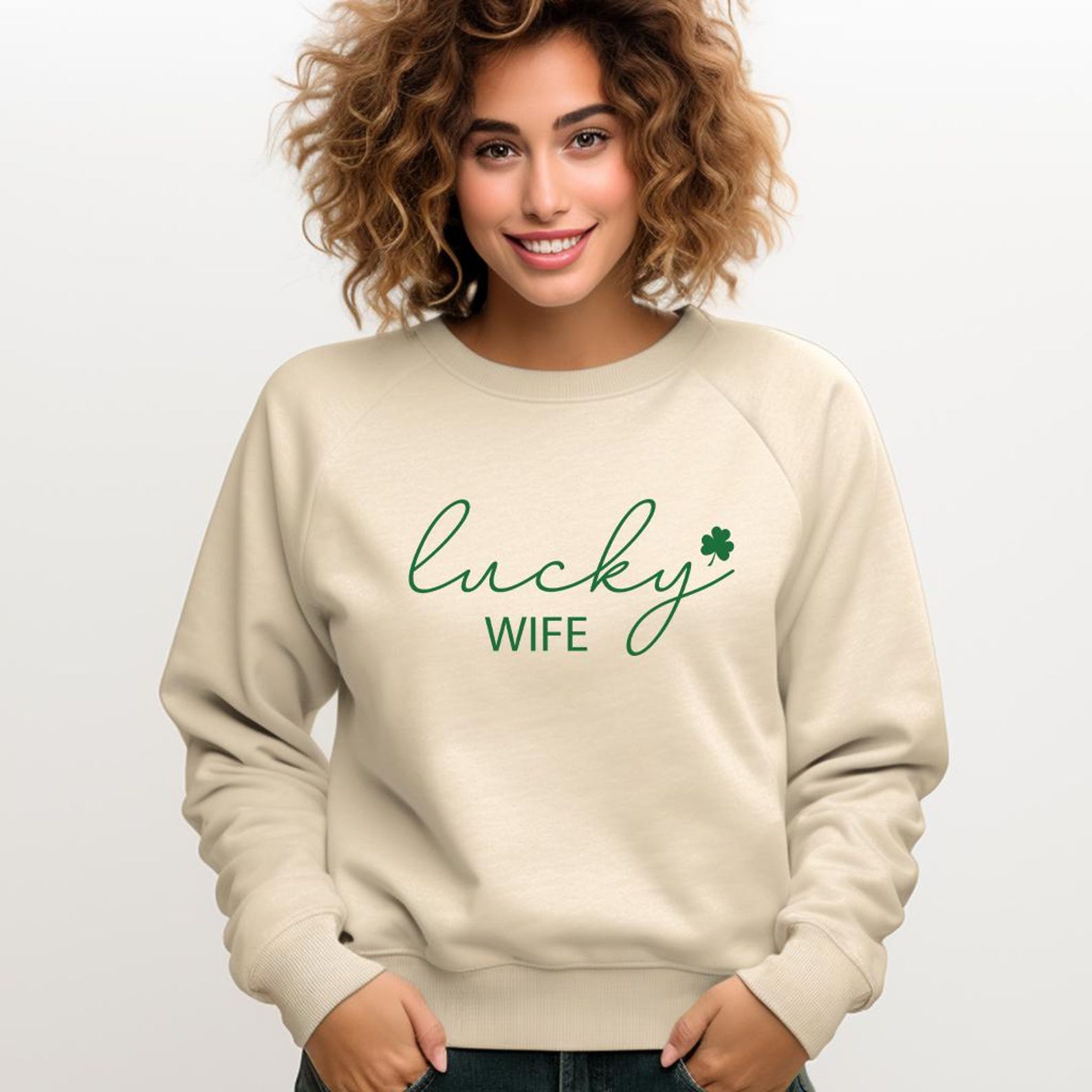 Lucky Wife St. Patricks Day Shirt | Womens Clover Tee Funny Irish Holiday Graphic Top Gift for Her