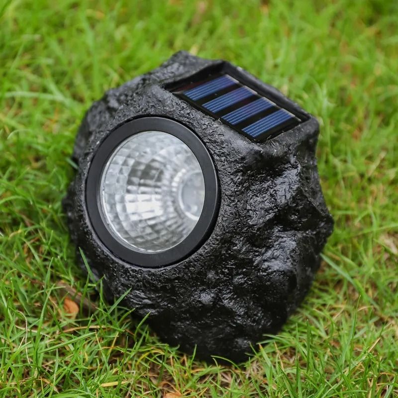 Solar Simulation Stone Spotlight | Waterproof Outdoor Garden Rock Light for Lawn & Landscape