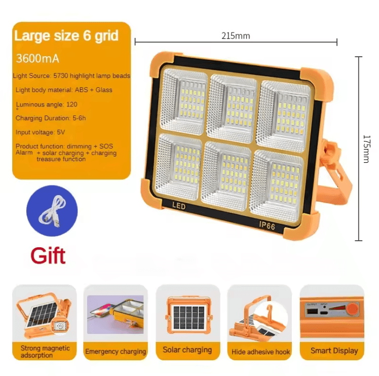 Camping Solar Lantern with 20000 mAh Power Bank Rechargeable LED Tent Light with Magnet Flashlight