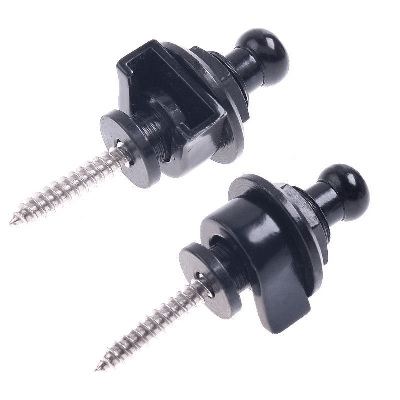 Black Guitar Strap Locks Set of Round Head Strap Buttons for Electric Acoustic Bass Guitar
