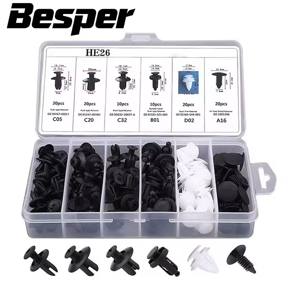 ClipMaster Auto Body Fastener & Retainer Kit – Universal Car Push Pin Rivet Set