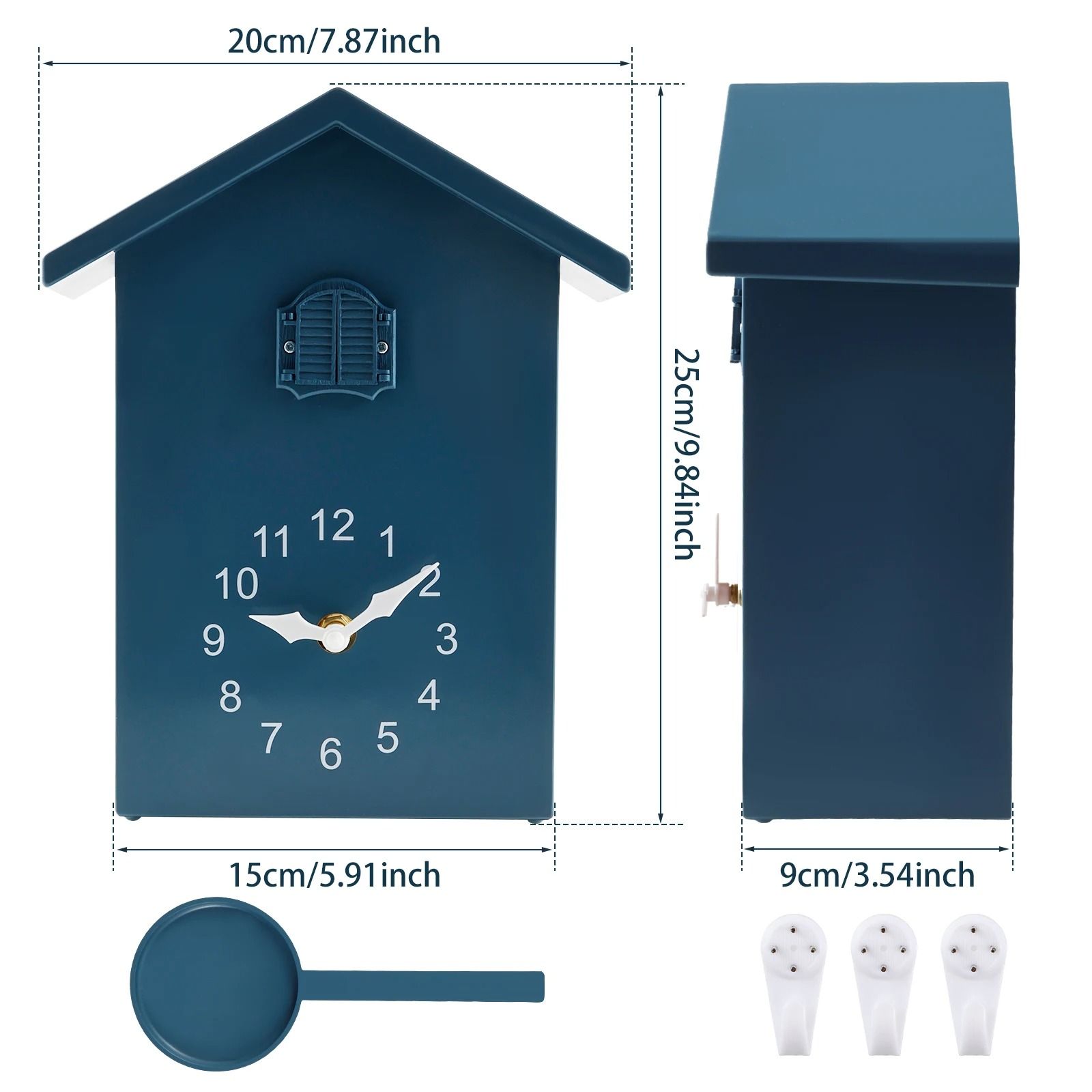 Creative Cuckoo Wall Clock with Bird Sound and Silent Movement