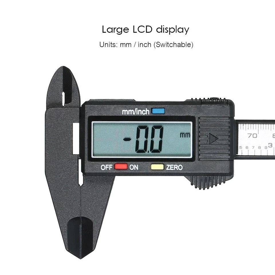 Digital Caliper with LCD Display Lightweight Carbon Fiber Measuring Tool
