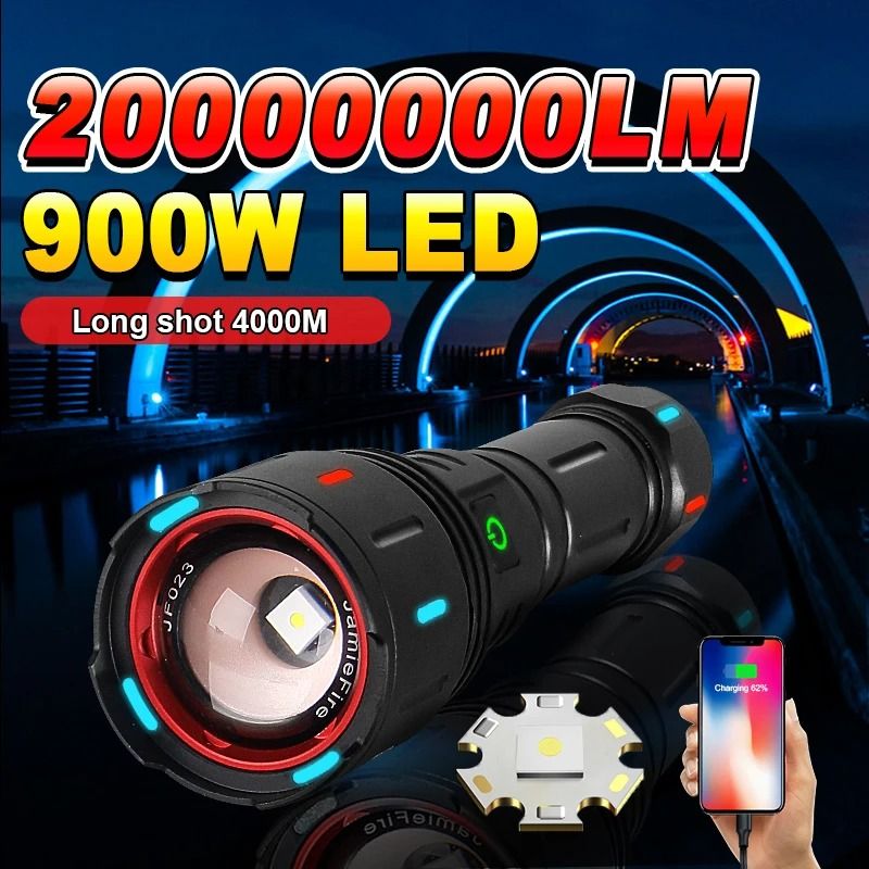 Super Bright LED Flashlight – High-Power Rechargeable Zoomable Torch