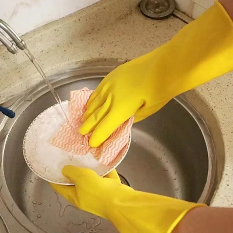Premium Latex Waterproof Household Cleaning Gloves for Kitchen and Home
