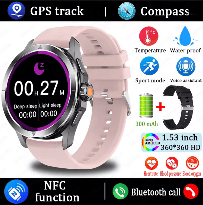 S4 Ultra GPS Smart Watch with AMOLED Display and Bluetooth Calling