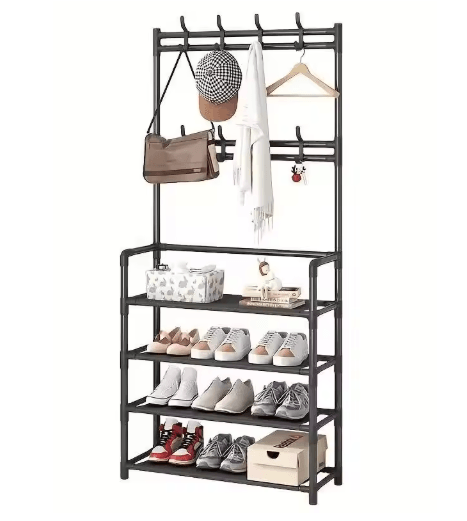 All-in-One Entryway Coat Rack with Shoe Storage – Freestanding Hall Tree Organizer for Shoes, Jackets & Bags