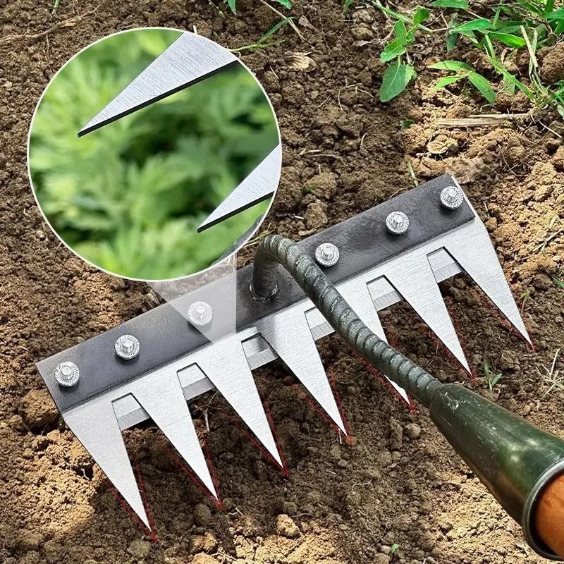 Carbon Steel Garden Hand Rake – Heavy-Duty Agricultural Weeding & Scarifying Tool