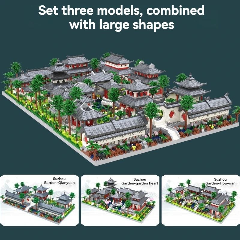 Micro Suzhou Garden Building Blocks – Traditional Chinese Architecture – High-Yield Creative Interaction Hub