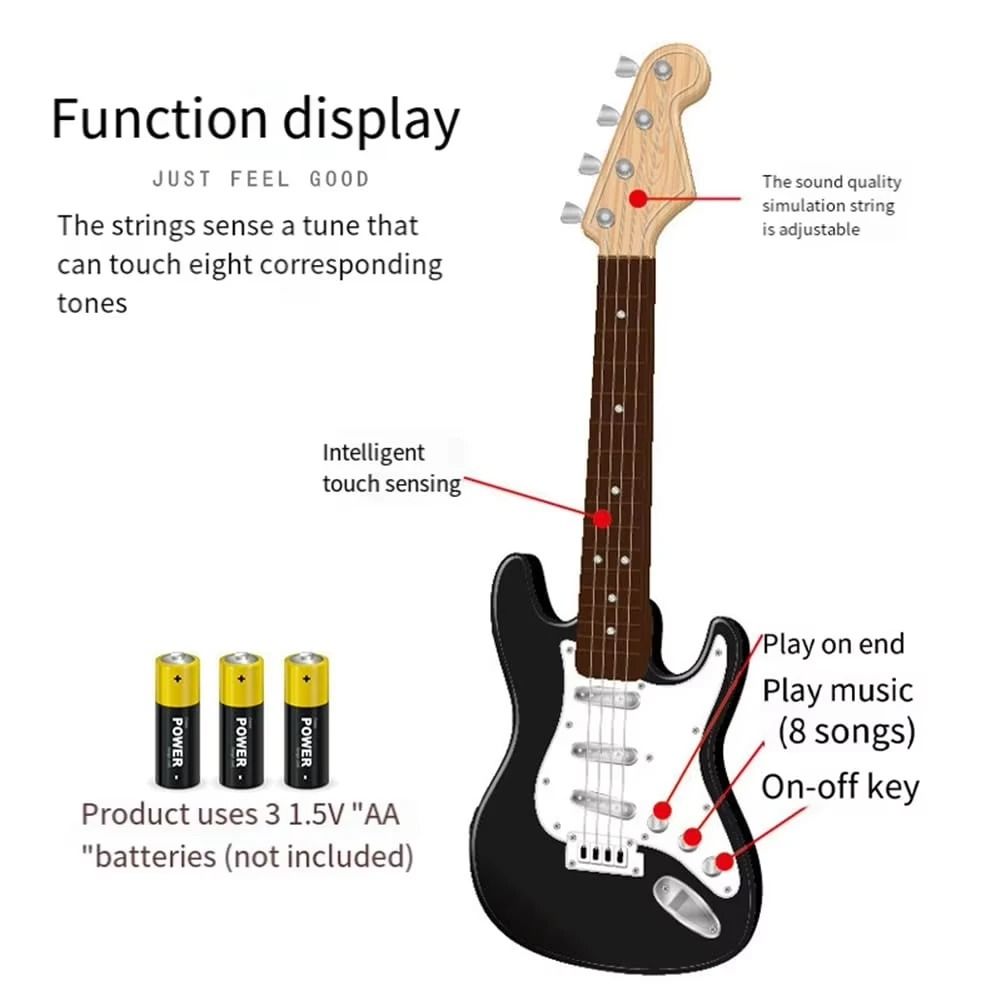 17-Inch Kids Electric Guitar Toy – Interactive Musical Instrument with LED Lights