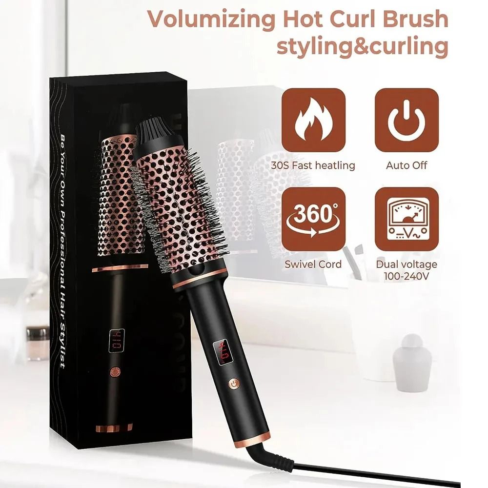 3 in 1 Ionic Hair Curler Straightener Heated Styling Brush