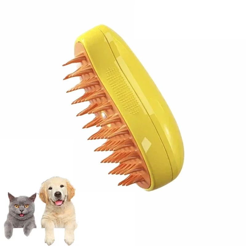 Electric Steam Pet Grooming Brush with Massage and Shedding Function