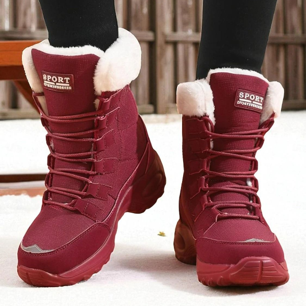 Womens High-Performance Thermal Snow Boots – Waterproof Mid-Calf Hiking & Winter Boots