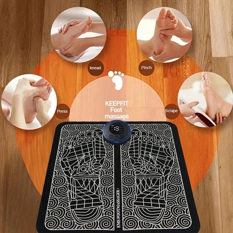 USB Charging Foot Massage Mat with 8 Modes and 19 Intensities