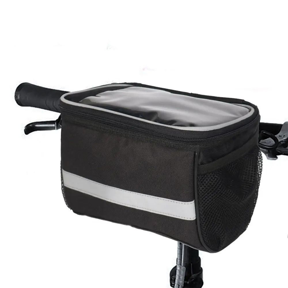 Reflective Handlebar Storage Bag | High-Fidelity 1.5L Front Tube Pannier & Professional Gear Basket