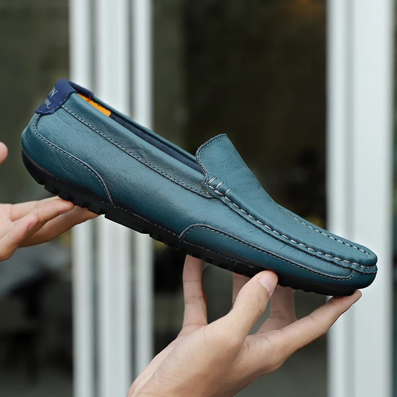 Genuine Leather Breathable, Casual Loafers, Leather Shoes For Men, Slip On Italian Driving Flats