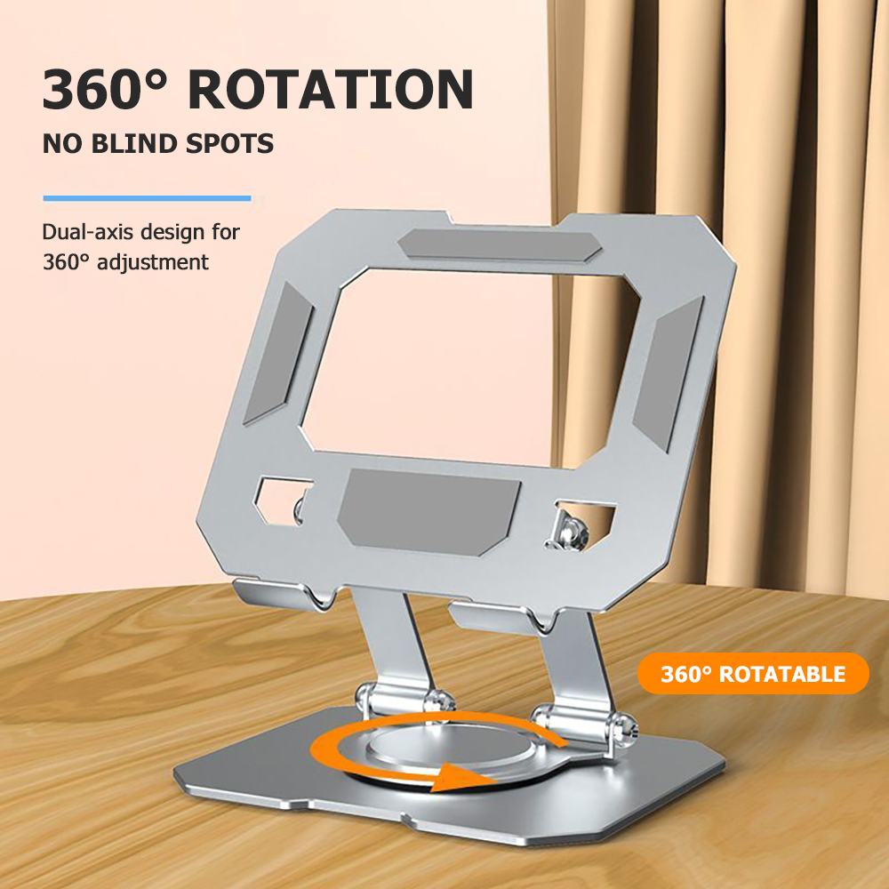 Adjustable Foldable Desktop Stand Holder, 360 Rotatable Tablet Stand, Compatible with iPad Pro Air Mini Laptop Tablet