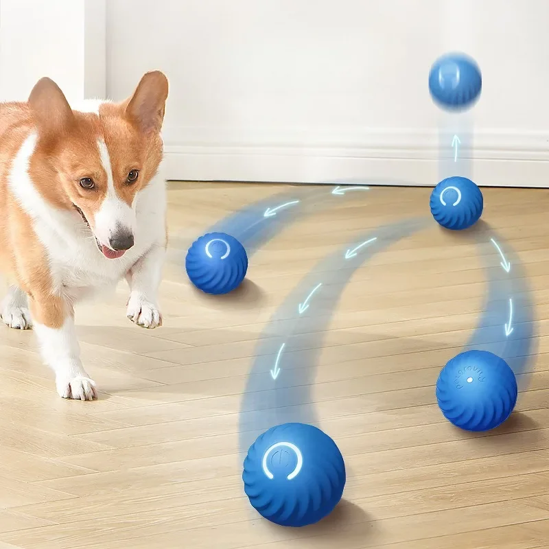 Smart Puppy Ball Toy, USB Jumping Rotating Dog Chewing Interactive Toy