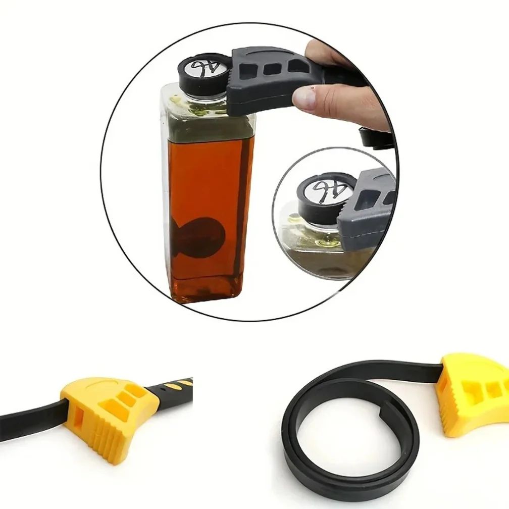 6-Inch Adjustable Belt Wrench Oil Filter Remover Strap Spanner Tool for Tight Jars, Pipes & Round Parts No-Slip Grip