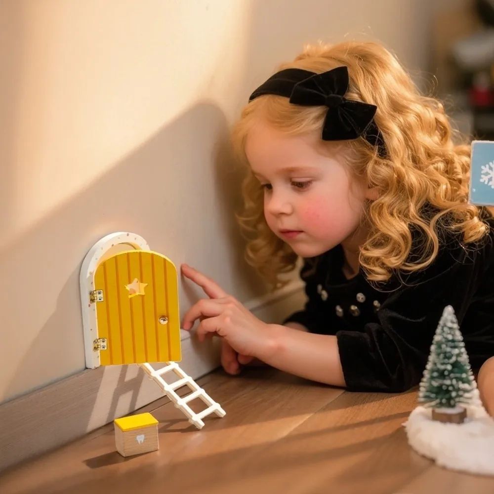 Enchanted Fairy Elf Mini Door Decor Set – Whimsical Wall & Tooth Box Gift for Kids Rooms