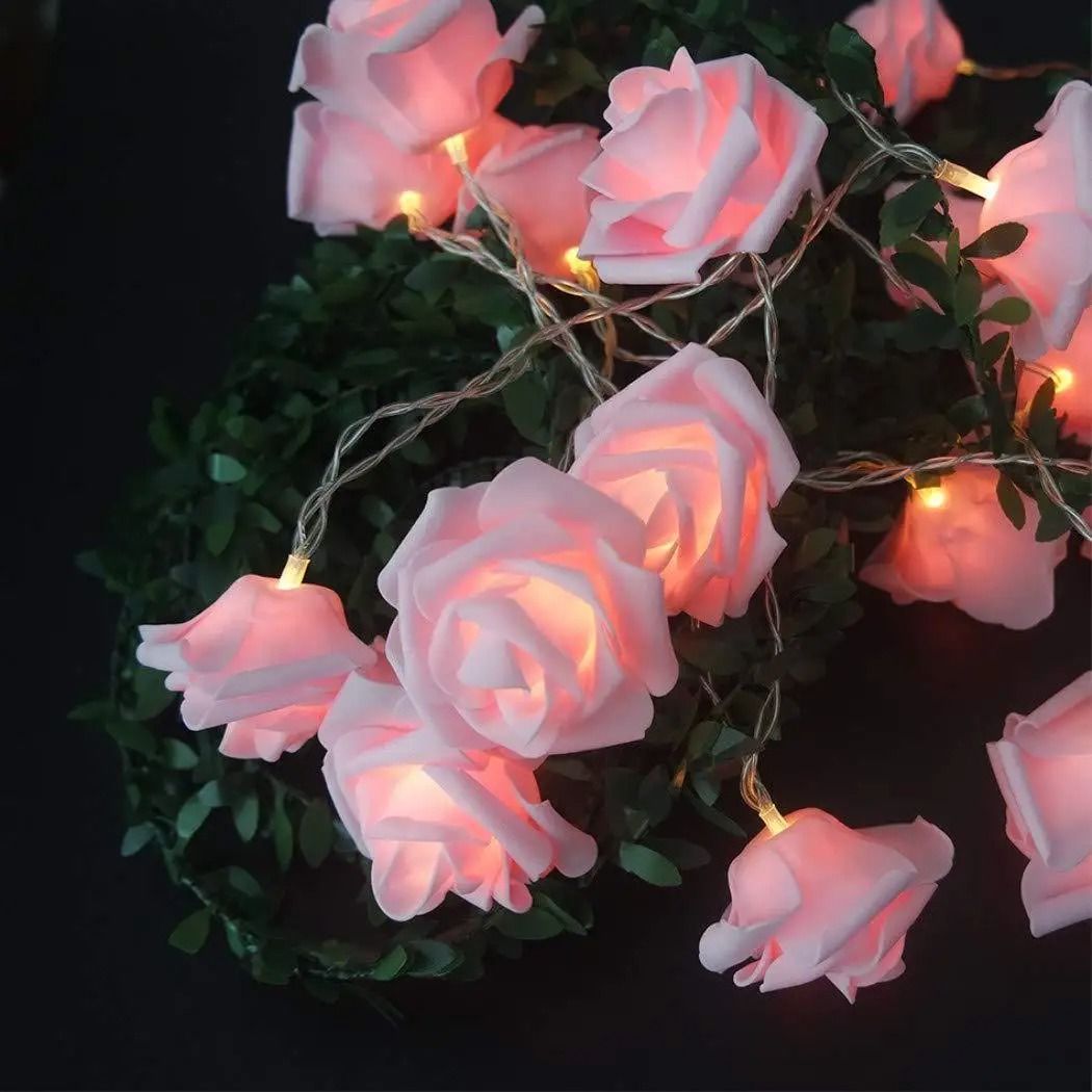 Whimsical Garden 10-LED Rose Blossom Fairy Lights
