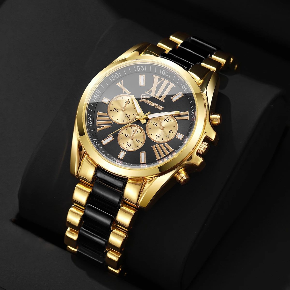 Luxury Roma Dial Men's Quartz Watch – 1.65in Business Stainless Style Wristwatch