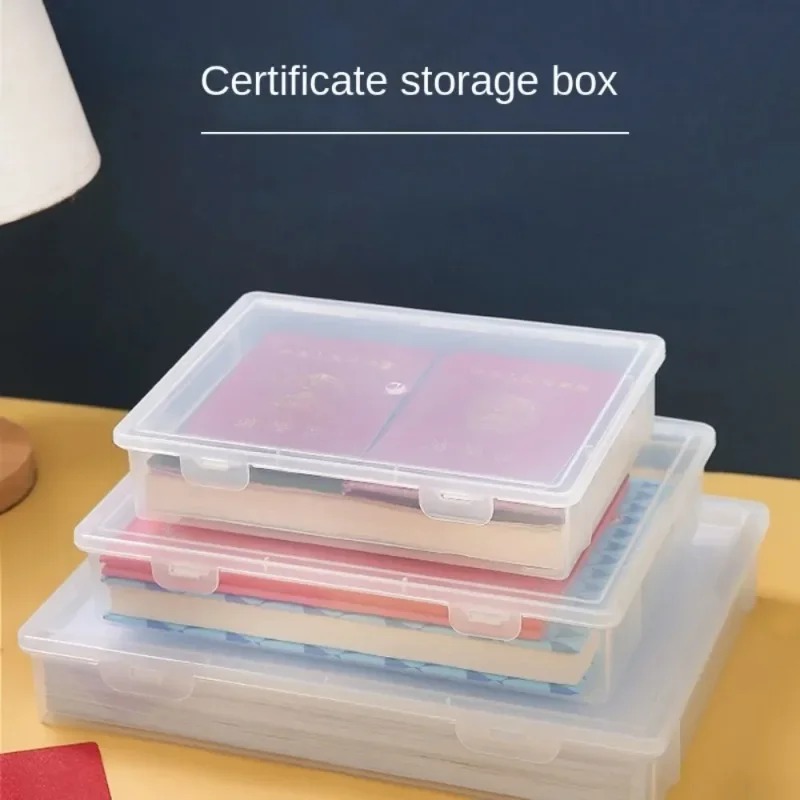 Dust Proof Document Organizer Box, Household Certificate Storage, Registration Book for Important Information