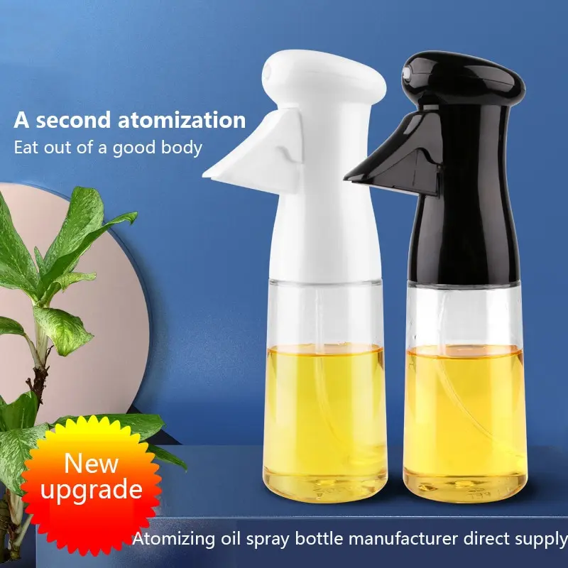 Pneumatic Spray Bottle, Black Kitchen Oil Bottle, Cooking Oil Spray Dispenser, Fitness Barbecue Spray Oil