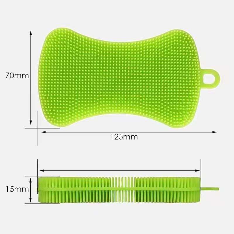 Silicone Kitchen Scrubber Brush – Gentle & Effective Pot Pan Cleaner