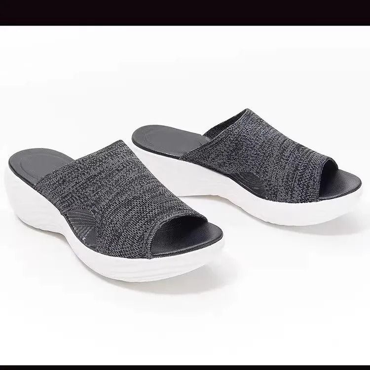 Women Knit Wedge Sandals Slip On Lightweight Summer Shoes