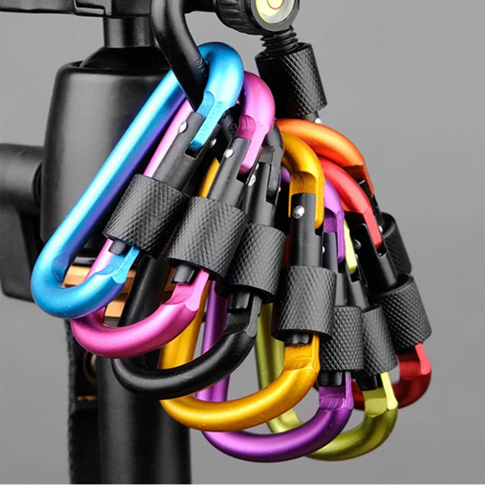 Lightweight Aluminum Carabiner Clip D Ring Keychain for Travel and Camping