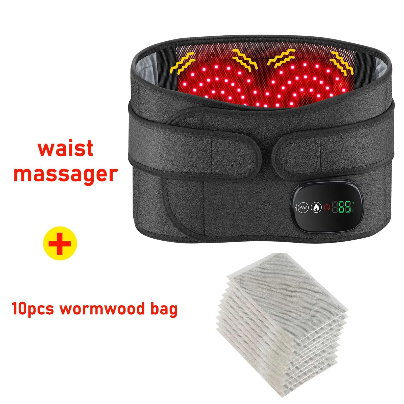 Electric Heating Waist Massager Belt with Vibration and Hot Compress