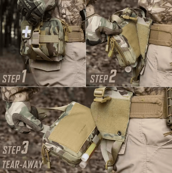 Tactical Upgraded IFAK First Aid Kit – Tear-Away Emergency Survival Pack for Travel, Hiking & Camping