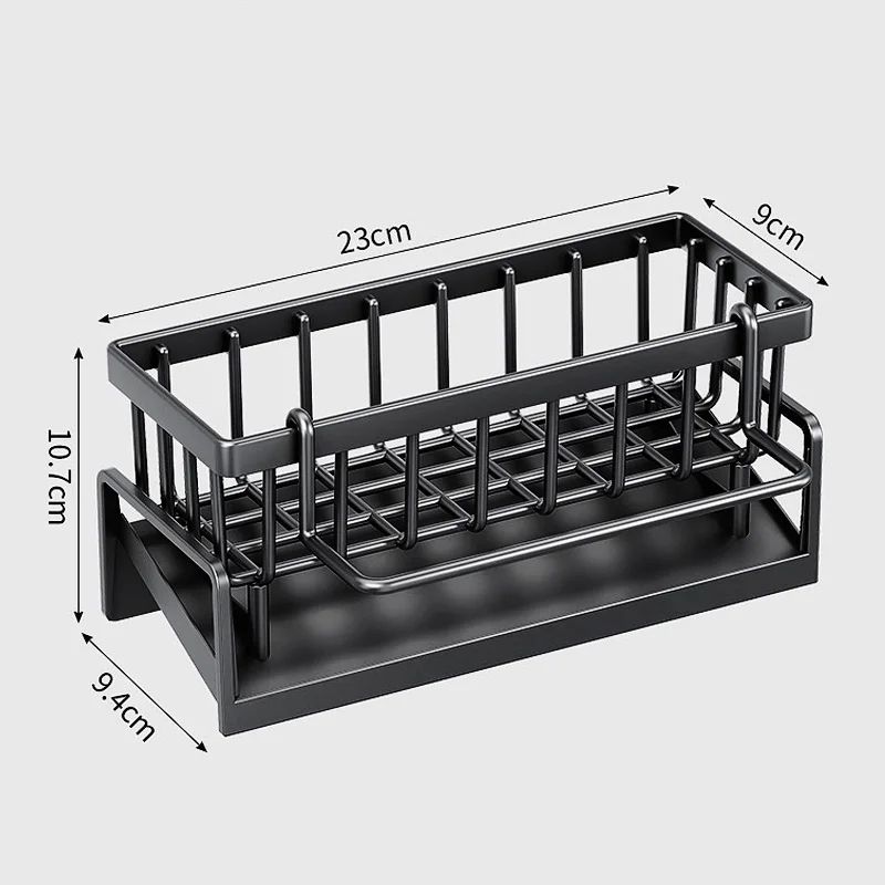Multifunction Kitchen Sink Organizer with Drain Rack & Sponge Holder