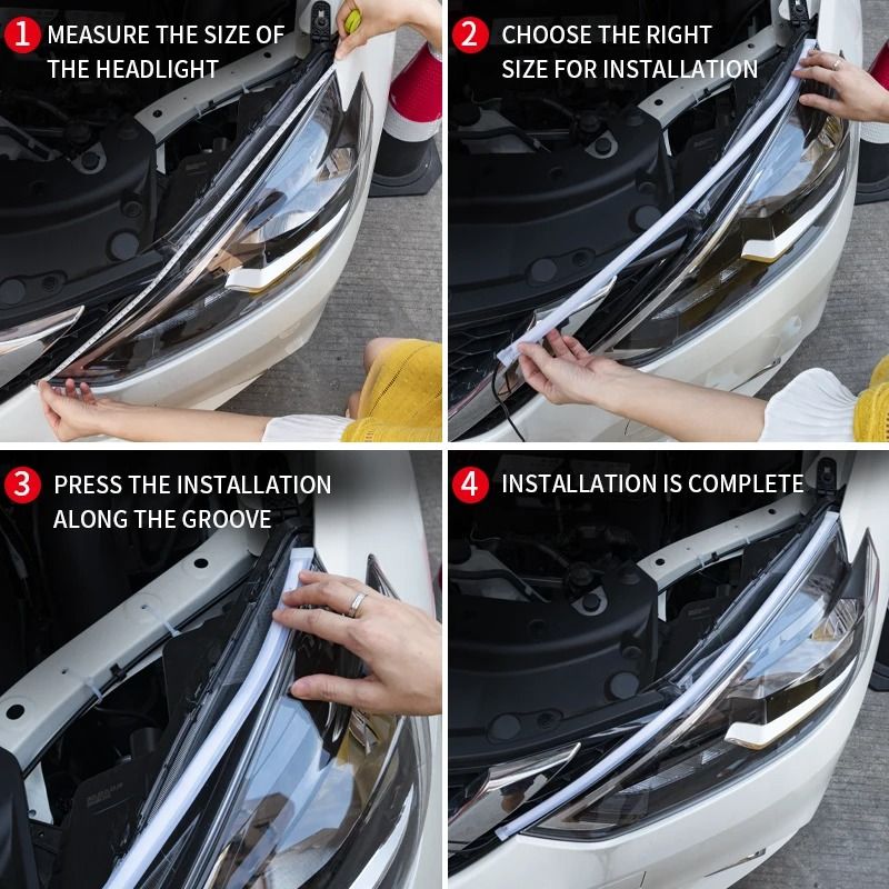 RGB Flowing LED Daytime Running Light Strips with Turn Signal Function